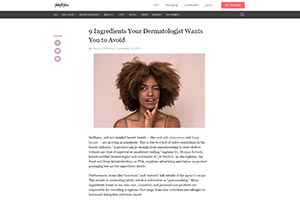 Screenshot of '9 Ingredients Your Dermatologist Wants You to Avoid' article